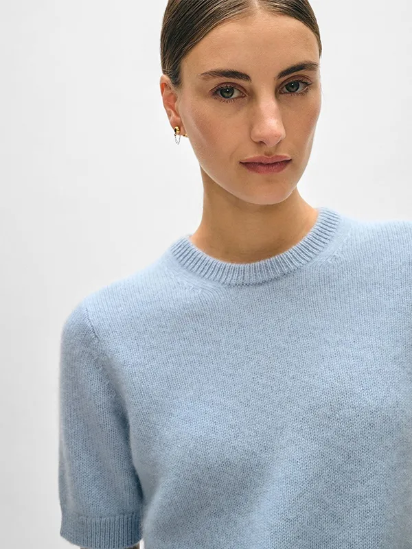 Starligh Blue Short-sleeved knit sweater