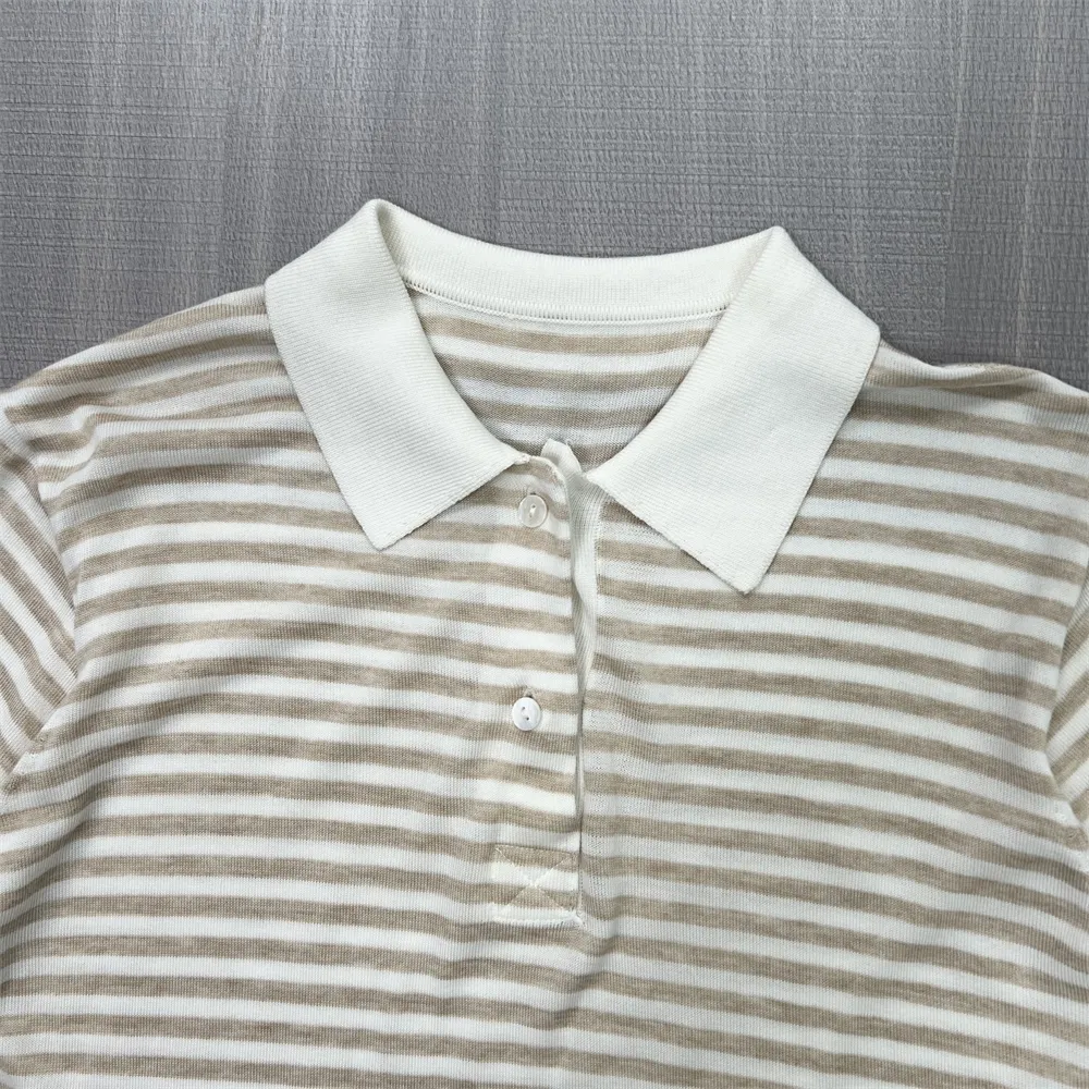 Coston Striped tops Men's short sleeved polo shirt