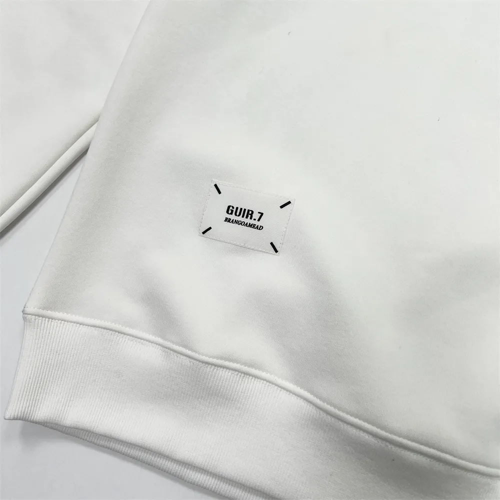Custom Plaid embroidery design solid-color trendy pullover sweatshirt hoodie