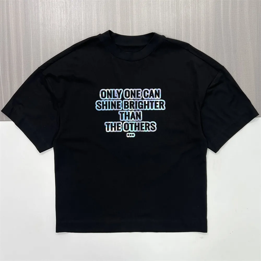 Custom Women's reflective letters printting pattern fashion T-shirt