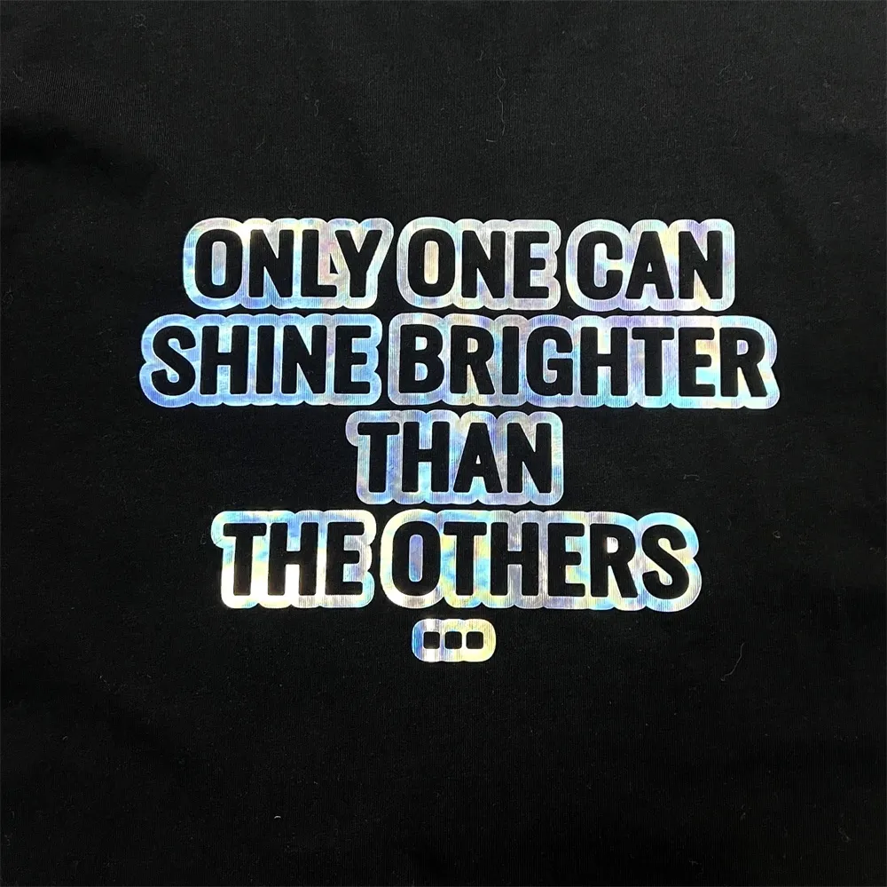 Custom Women's reflective letters printting pattern fashion T-shirt