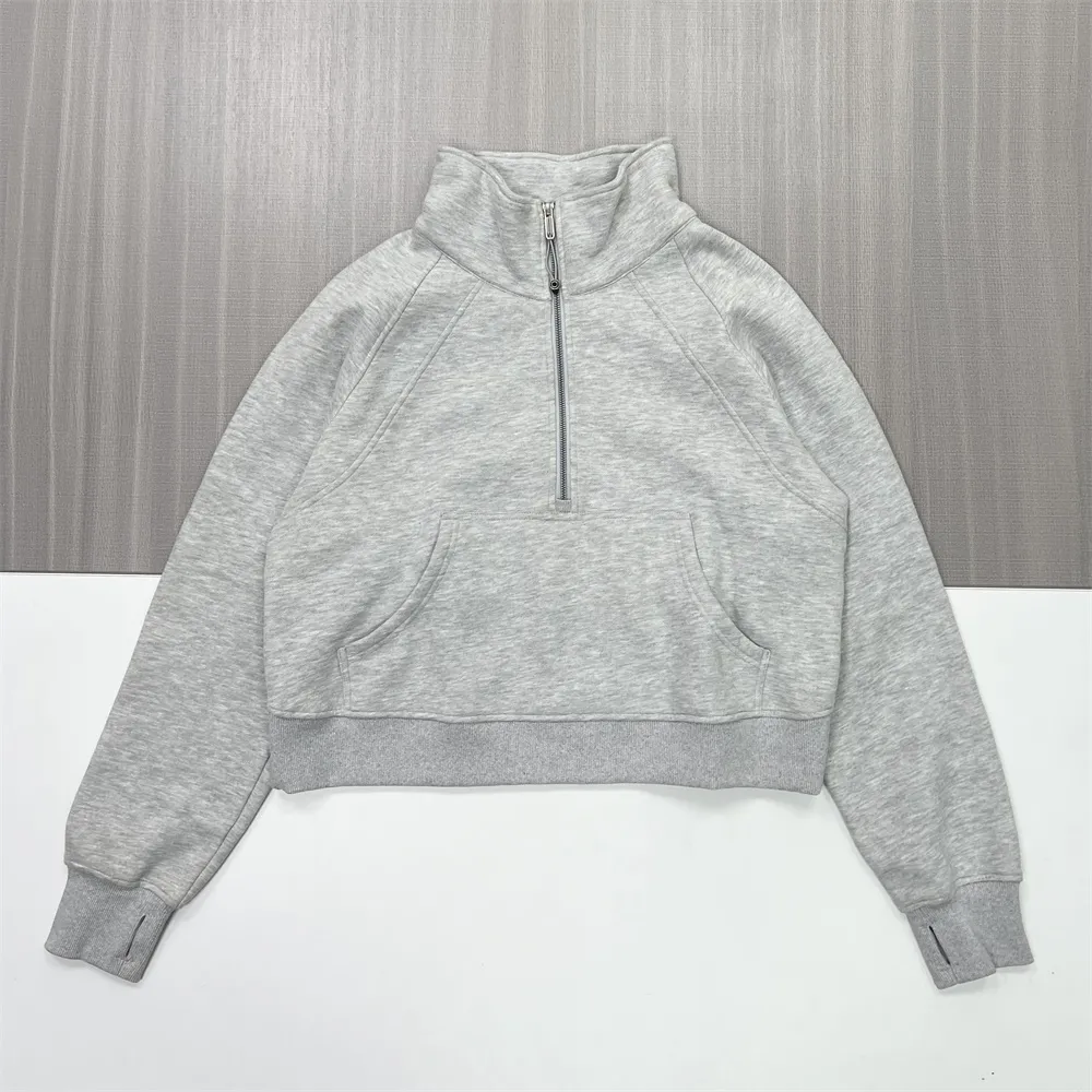 Custom Half zipper Unisex Casual solid hoodies