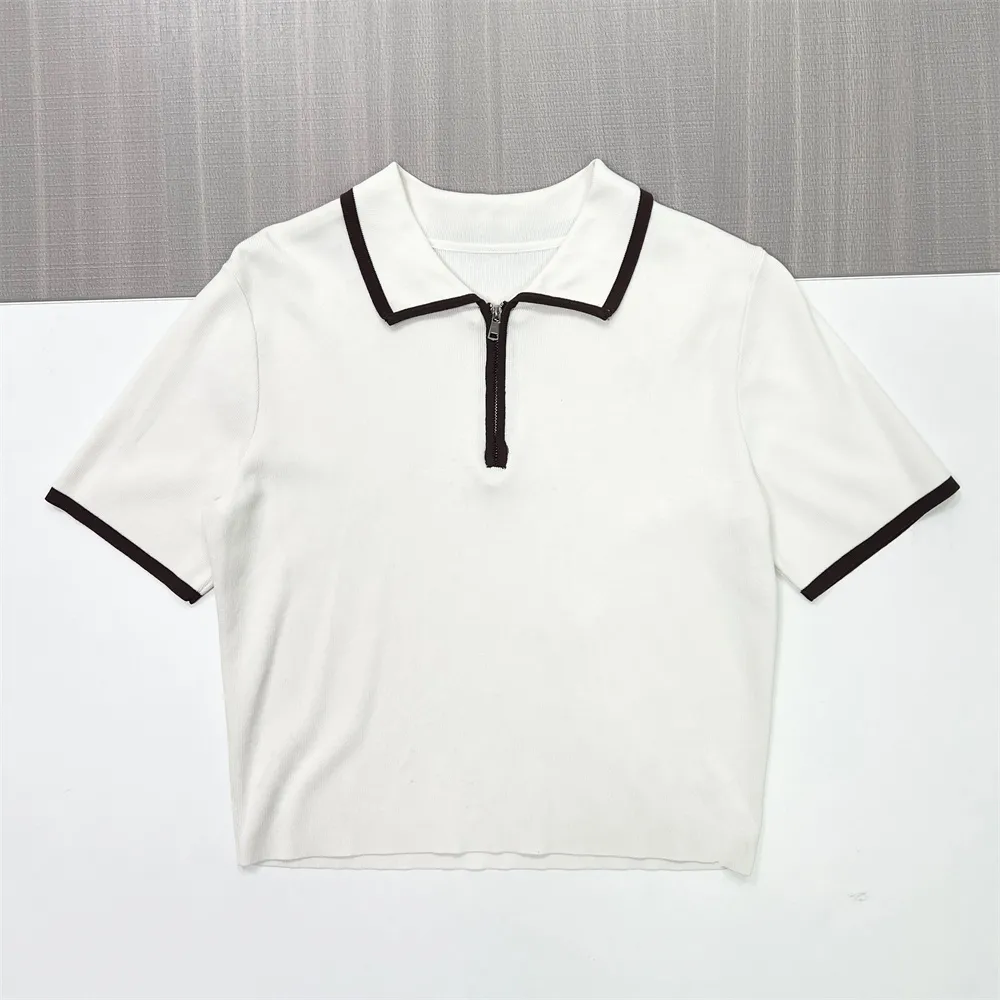 Custom half-zip women's short-sleeved polo shirt casual top