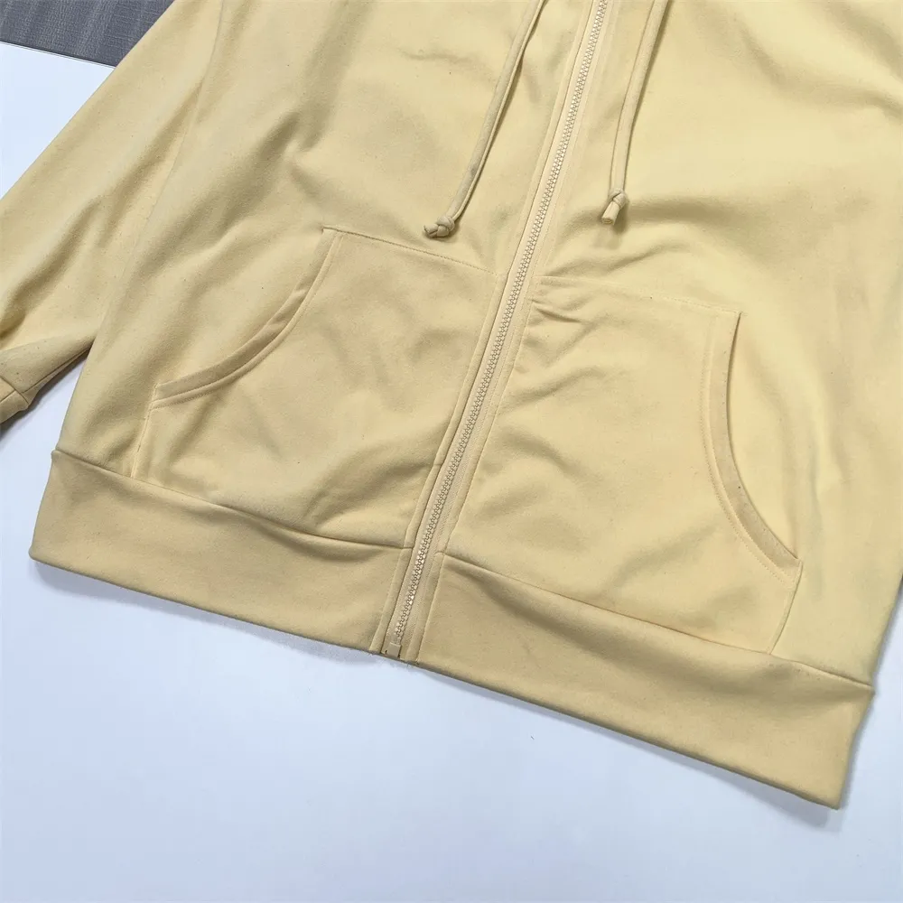 Custom Zipper Cardigan Solid Color Design Pockets Women's hoodies