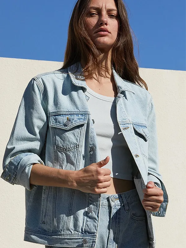 Women&rsquo;s Sky Blue Trucker Jacket