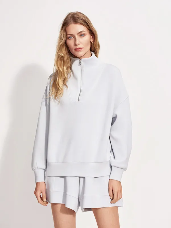 Women&rsquo;s White Half-zip Sweater