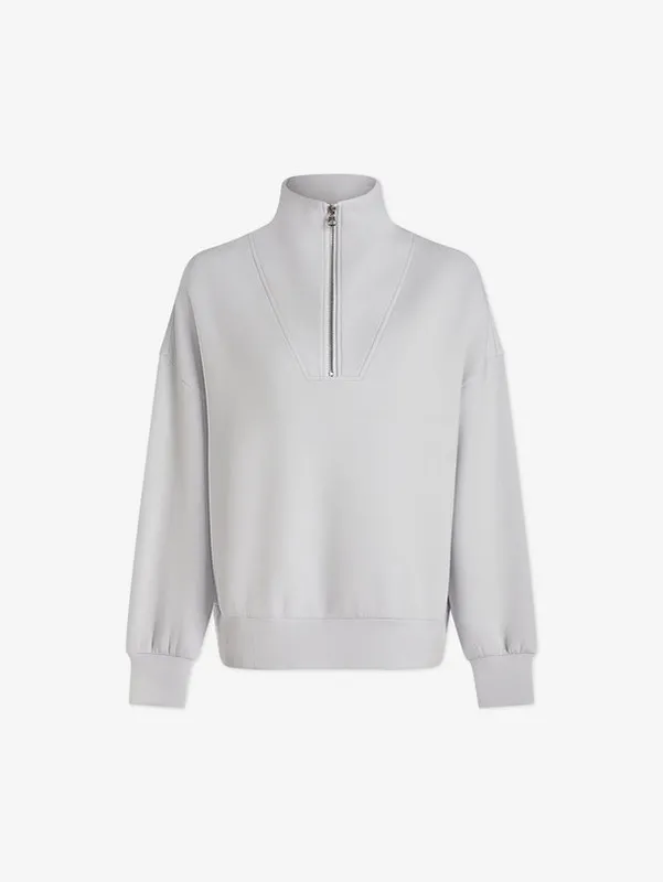 Women&rsquo;s White Half-zip Sweater