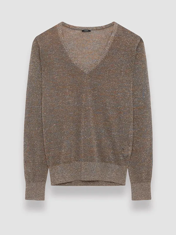 Women'S V Neck Solid Color Cashmere Knitting Pullover Sweater