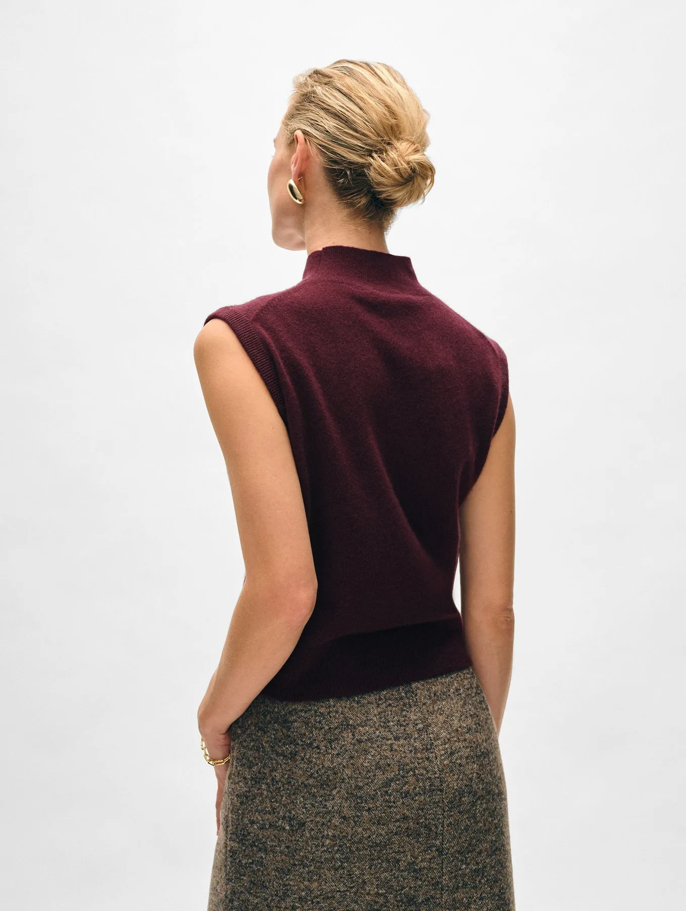ANCORA Red Wool Knit Fashion Women's Sweater