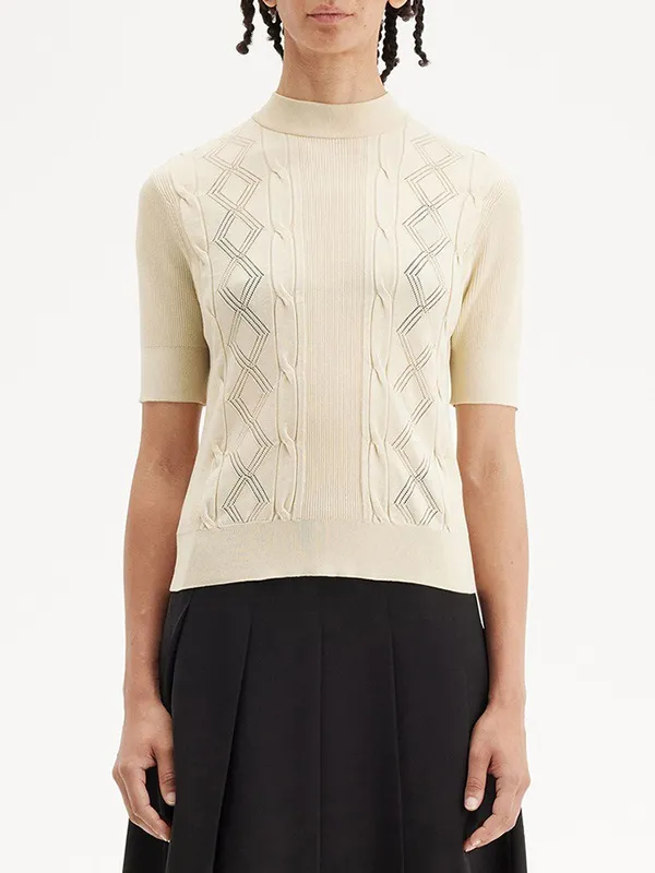 Custom Knitted Diamond Shaped Design Short Sweater
