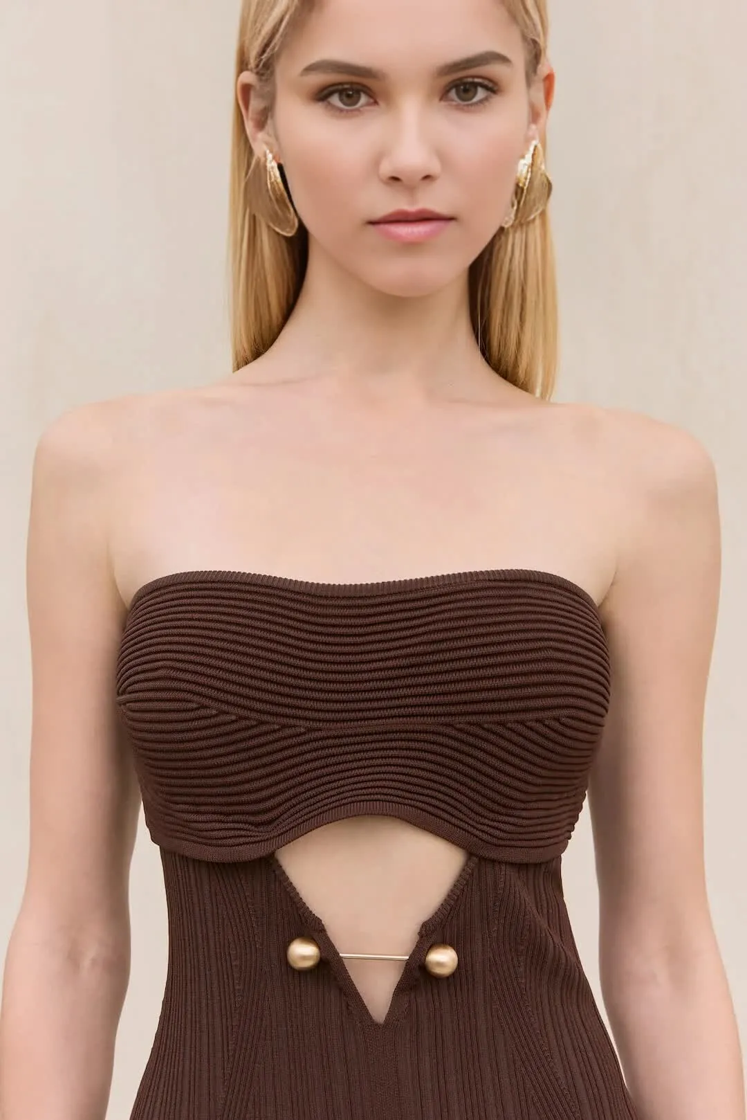 Custom Swmmer Cut-out Strapless Dress