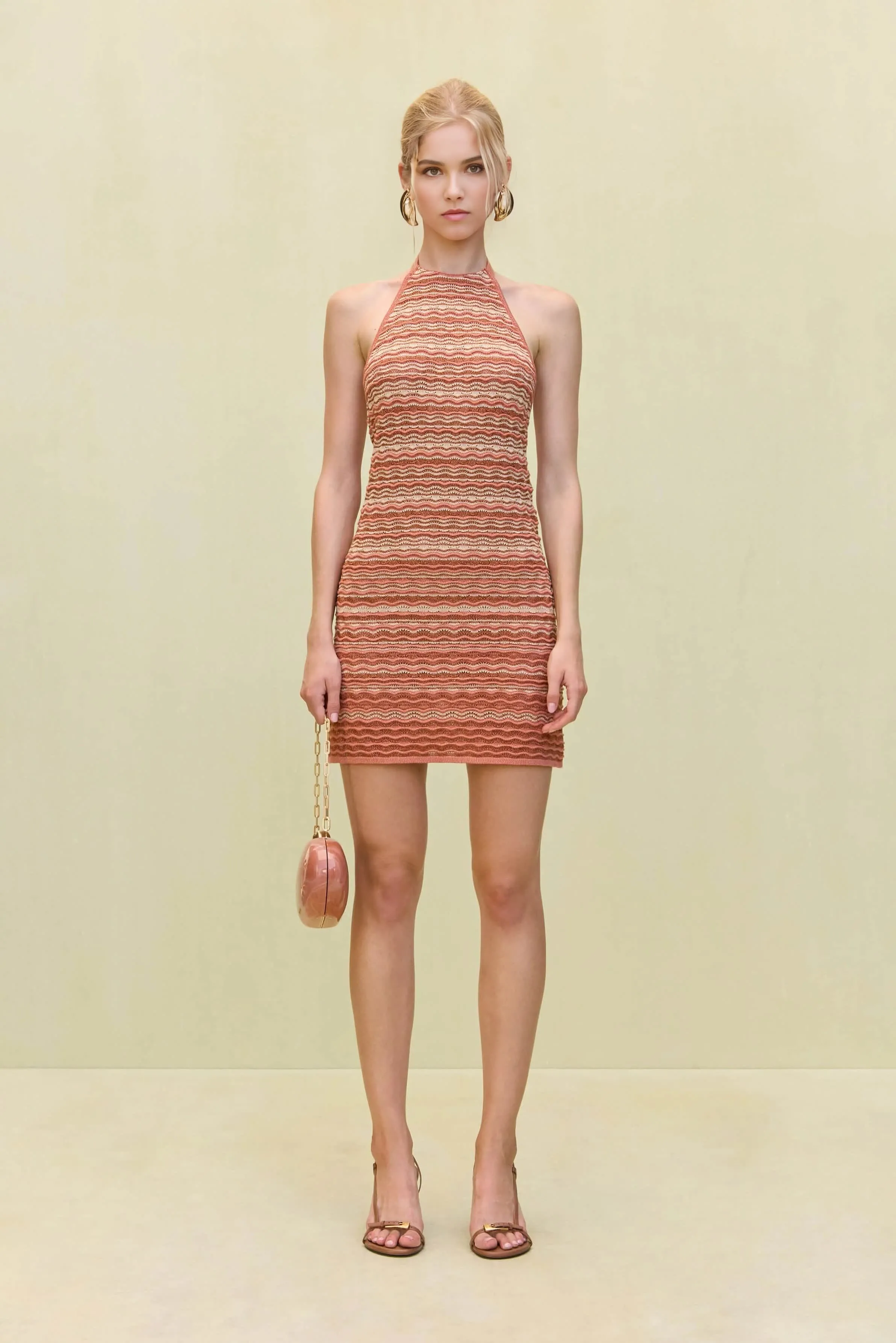 Custom Sexy Stripe Design Backless Dress