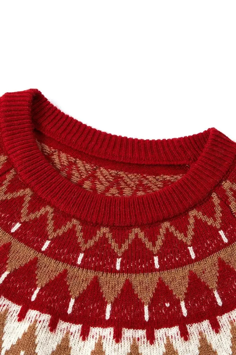 Custom FNJIA Knitwear Manufacturer Women's Jacquard Christmas Sweater