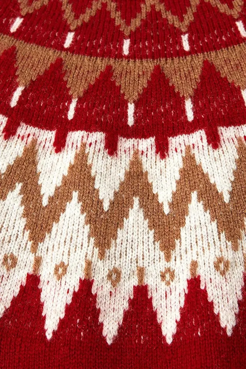 Custom FNJIA Knitwear Manufacturer Women's Jacquard Christmas Sweater