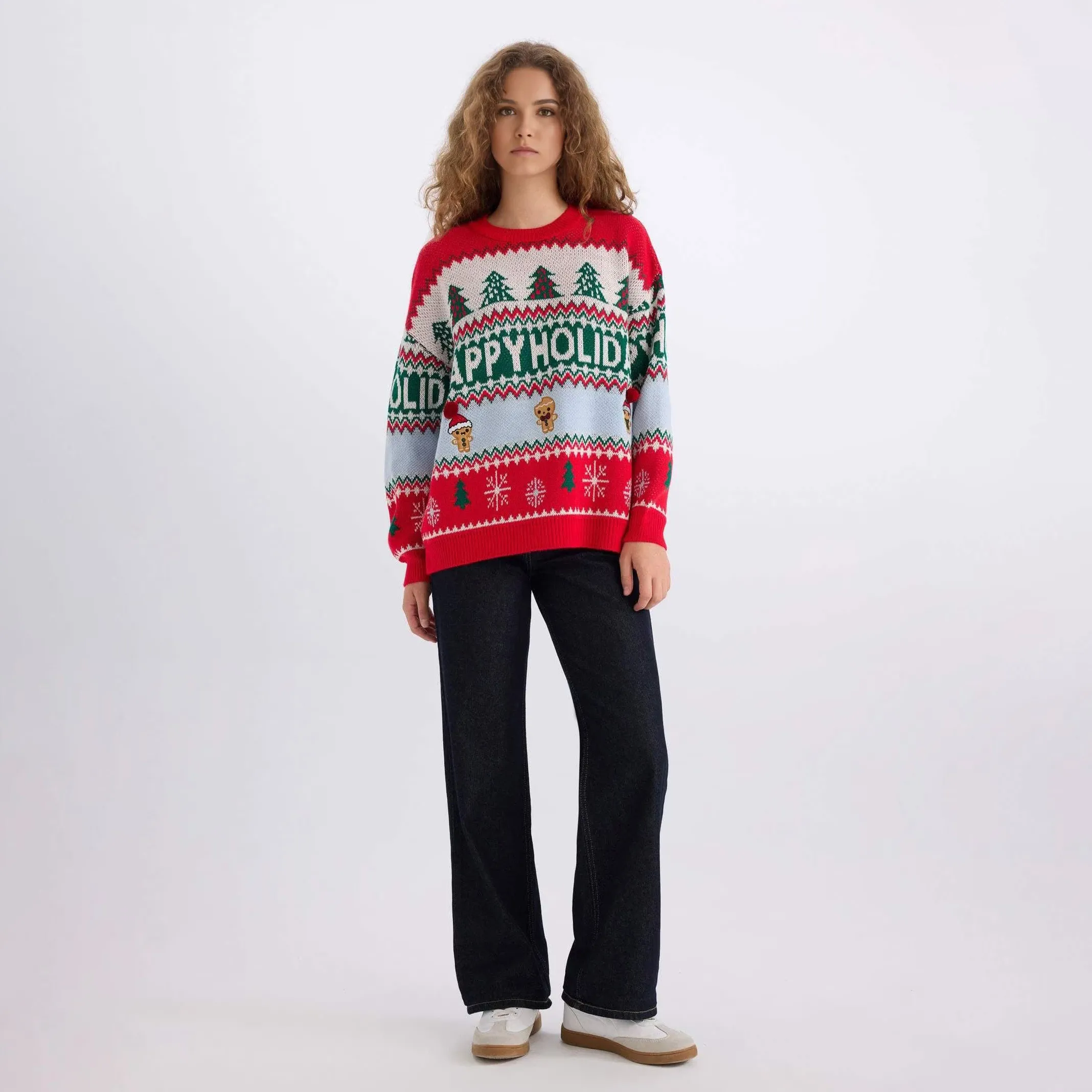 Custom FNJIA Women New Design Jacquard Christmas Jumper