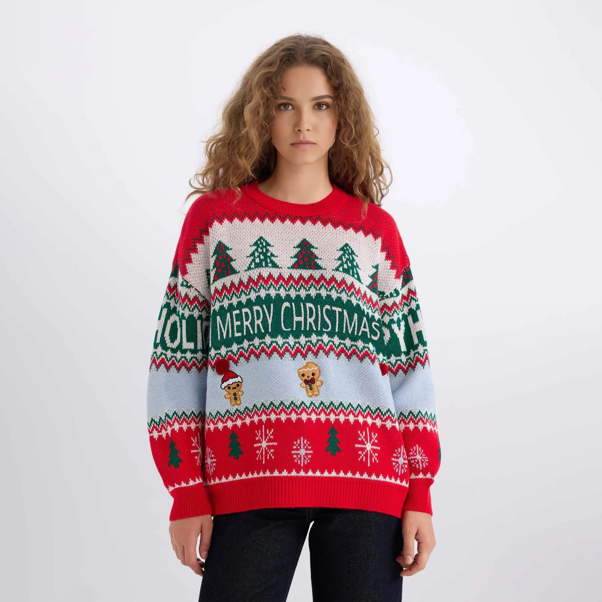 Custom FNJIA Women New Design Jacquard Christmas Jumper