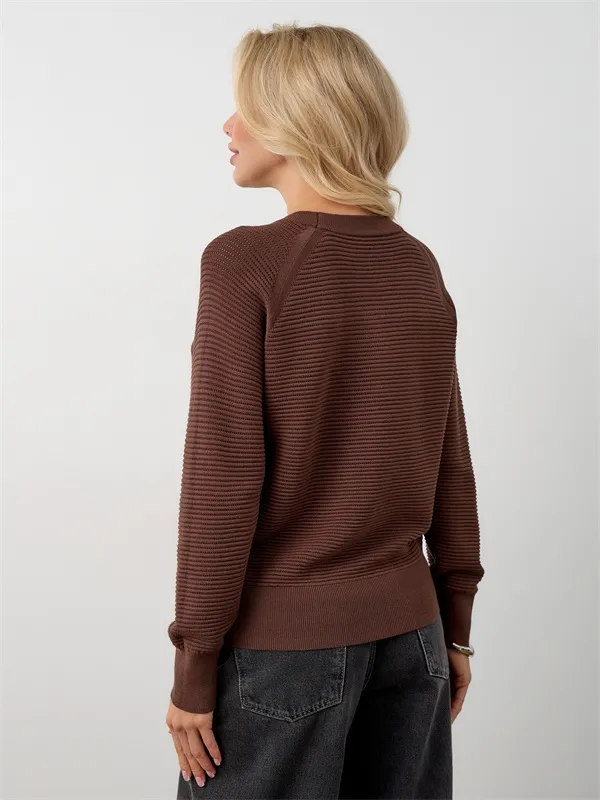 Customized women's solid-color knitted women's sweater