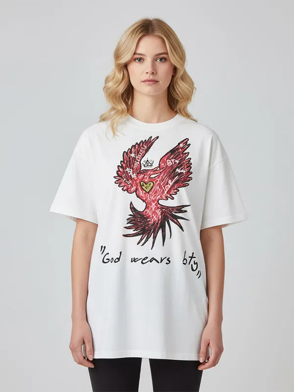 Cusotm printing t shirt for summer Unisex casual design Phoenix pattern t-shirt