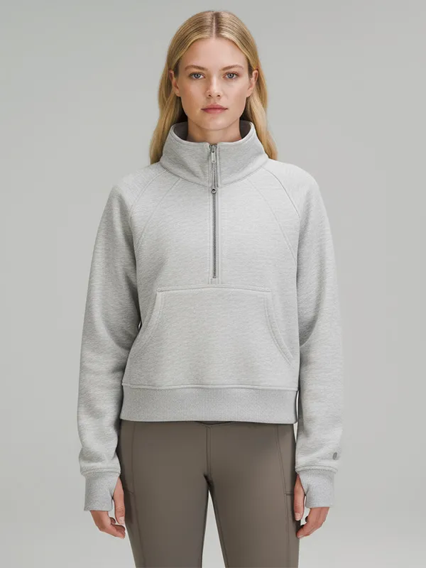 Custom Half zipper Unisex Casual solid hoodies