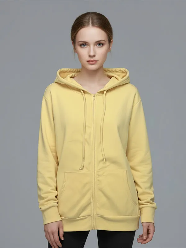 Custom Zipper Cardigan Solid Color Design Pockets Women's hoodies