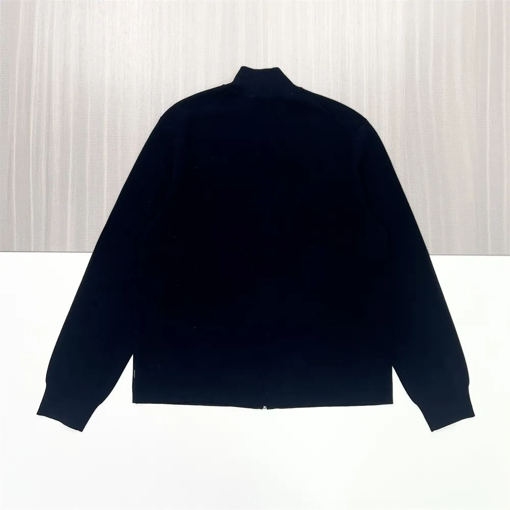 Custom men's knit solid-color zipper jacket