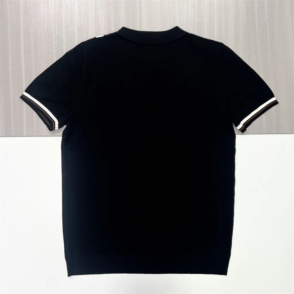 Custom Men's Striped Knit Polo Shirt - Short Sleeve Collared Top, Color & Yarn Customizable