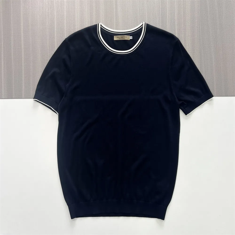 Custom FNJIA Men's Knitted T-shirt Embroidery/Printing, 100pcs+ Bulk, 7-Day Samples