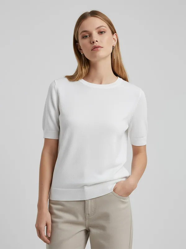 Custom Crew Neck T-Shirt: Short Sleeve, Puff Detail, Minimalist Design