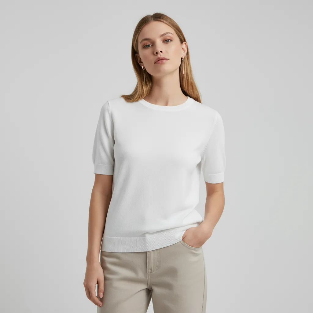Custom Crew Neck T-Shirt: Short Sleeve, Puff Detail, Minimalist Design