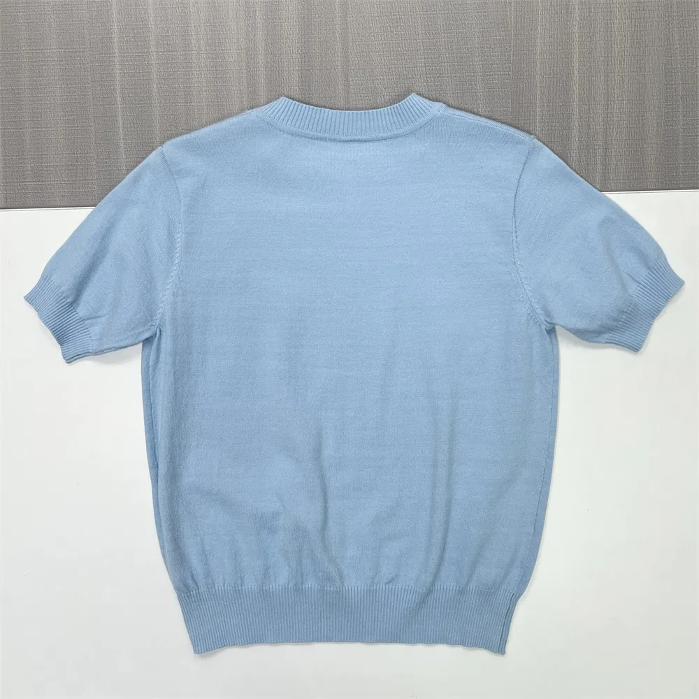 Custom Crew Neck Knit T-Shirt: Short Sleeve, Puff Detail, Minimalist Design