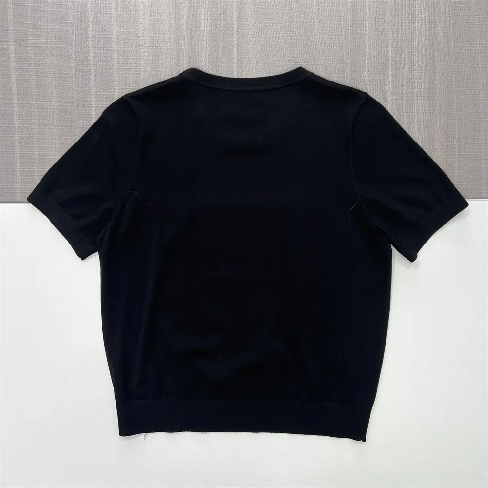 Customizable Rose Graphic Knit T-Shirt: Crew Neck, Short Sleeve, Edgy Design
