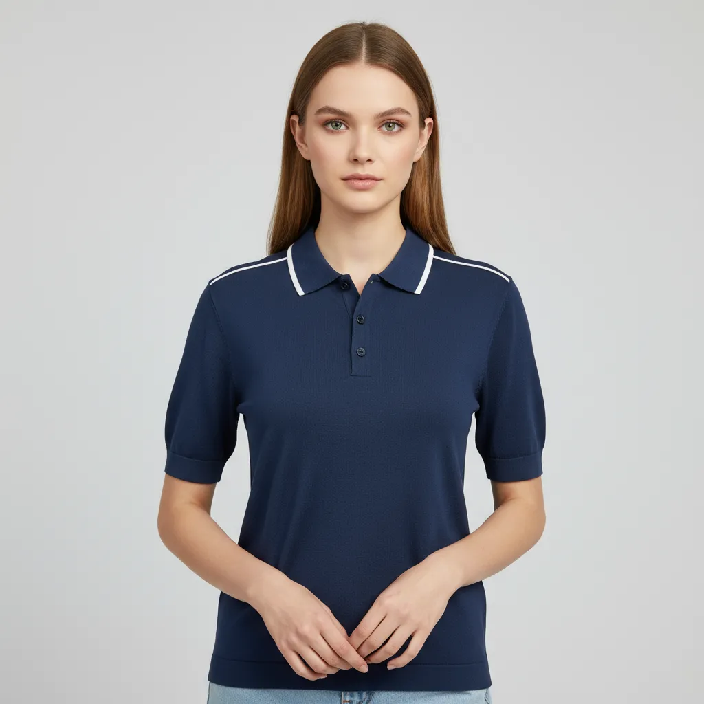 Custom Contrast Trim Polo T-Shirt: Short Sleeve, Button-Up, Classic Design