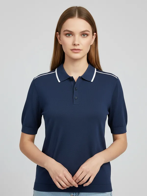 Custom Contrast Trim Polo T-Shirt: Short Sleeve, Button-Up, Classic Design