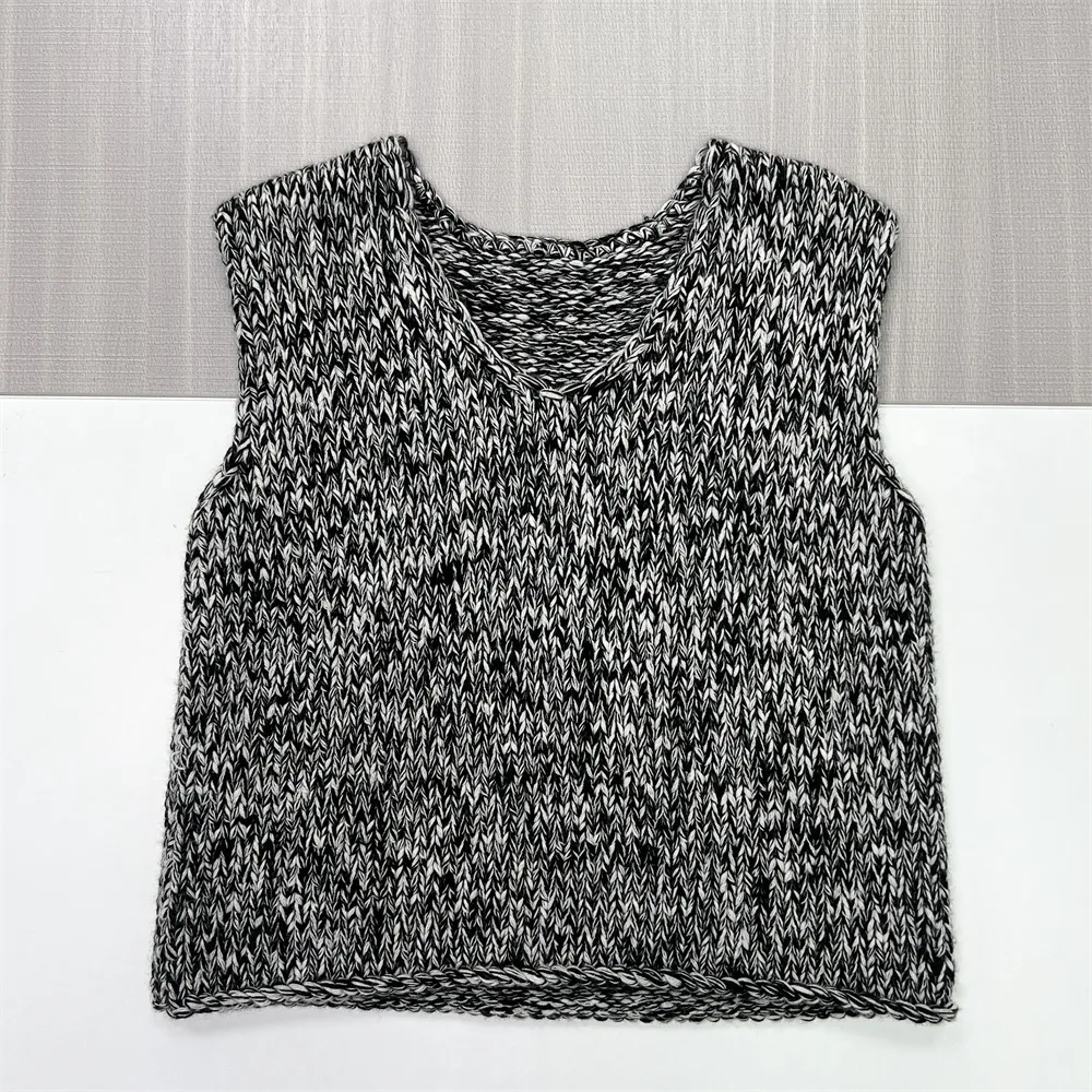 Women's Summer New Arrival Sequin V-Neck Tank Elastane Sleeveless V-neck Blouse