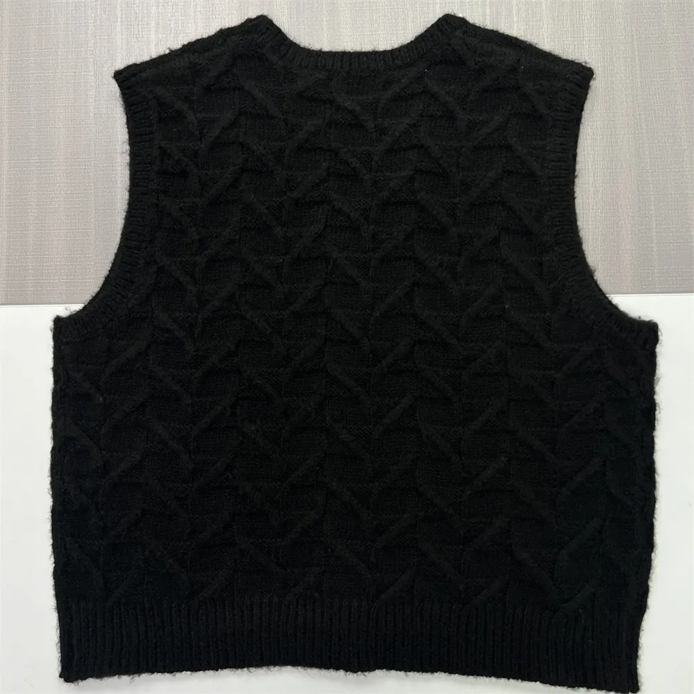 Custom Women's Cotton Knitted Tank Top V-Neck Sleeveless Soft Knitted Vest Sweater Comfortable Style Knit Tops