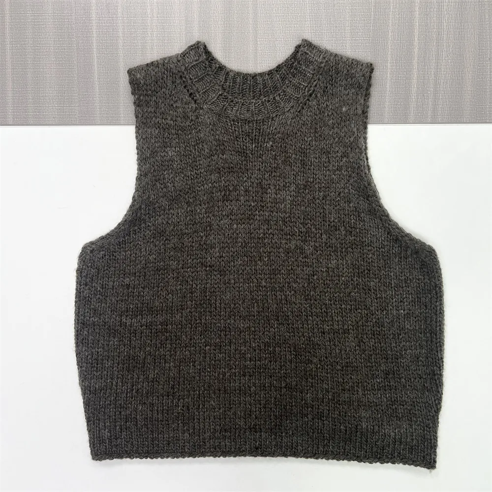 Custom Women's Summer Casual Breathable Ribbed Knit Tops Crew Neck Sweater Vest Tank Top