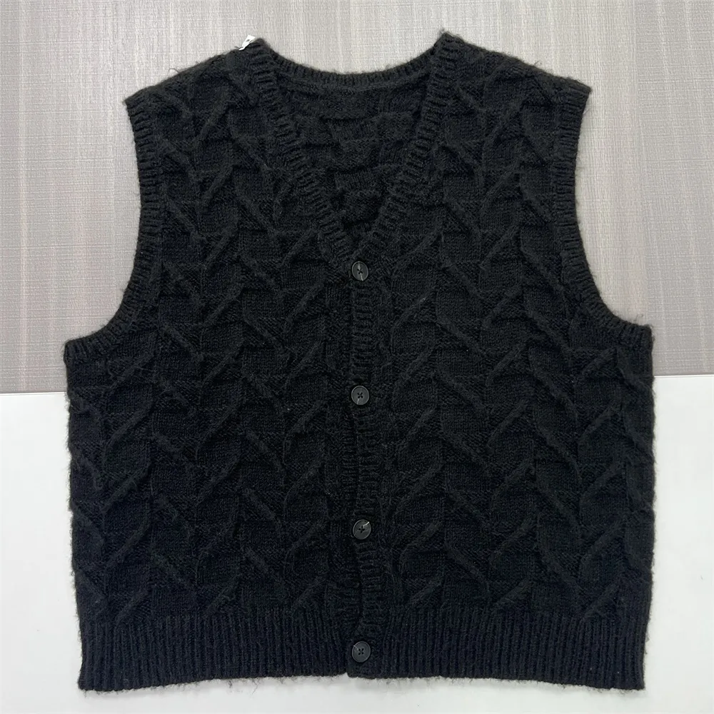 Custom Women's Cotton Knitted Tank Top V-Neck Sleeveless Soft Knitted Vest Sweater Comfortable Style Knit Tops