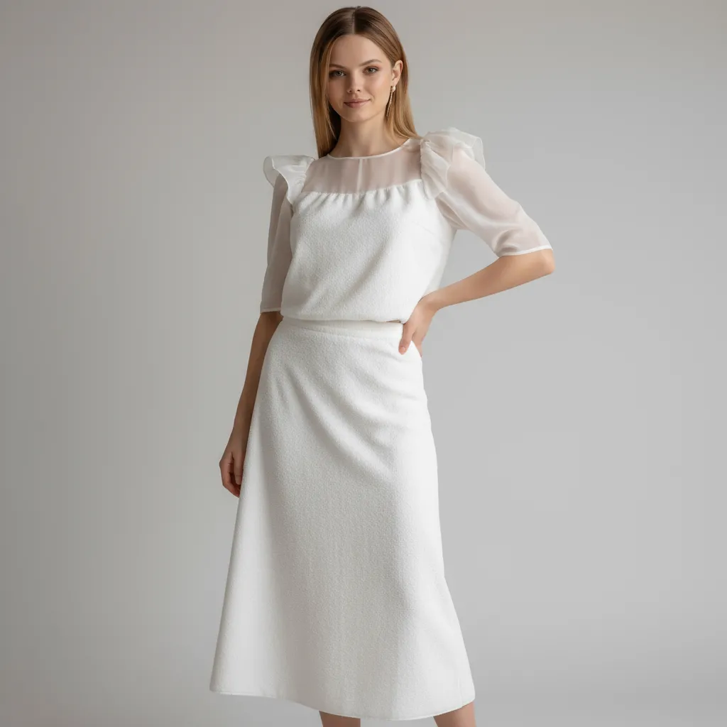 Customizable Textured Knit Midi Skirt: High-Waist, Flared Cut, Elegant Design