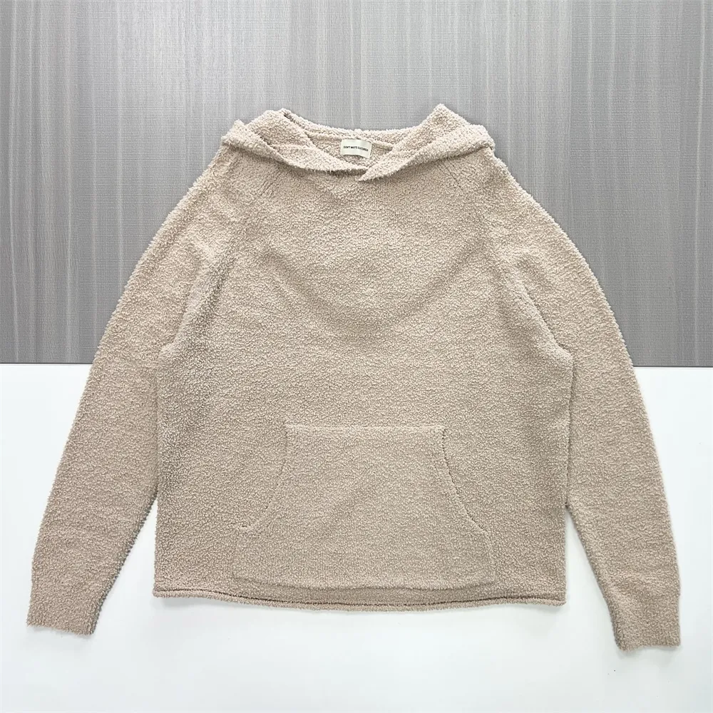 Customizable Teddy Knit Hoodie: Beige, Oversized Fit, Cozy Loungewear Essential