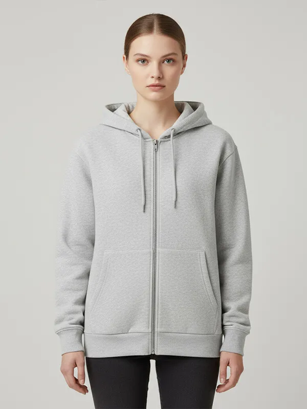 Customizable Cropped Half-Zip Sweatshirt: High Neck, Heather Gray, Activewear-Inspired Design