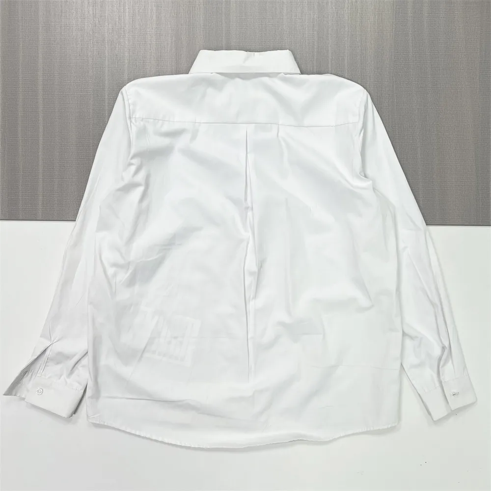 Men's White Formal Shirt: Long-Sleeve, Minimalist Design, Versatile Office Wear