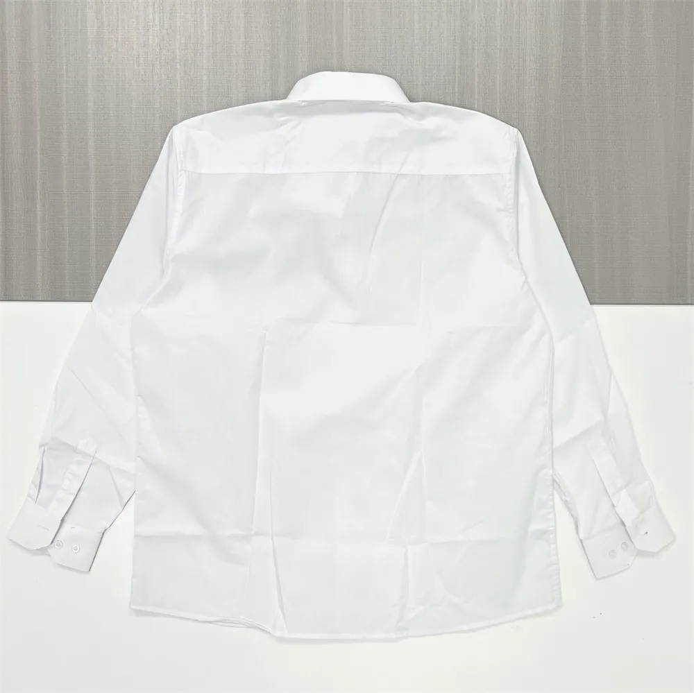Men's White Textured Long-Sleeve Shirt: Minimalist, Versatile Formal-Casual Design