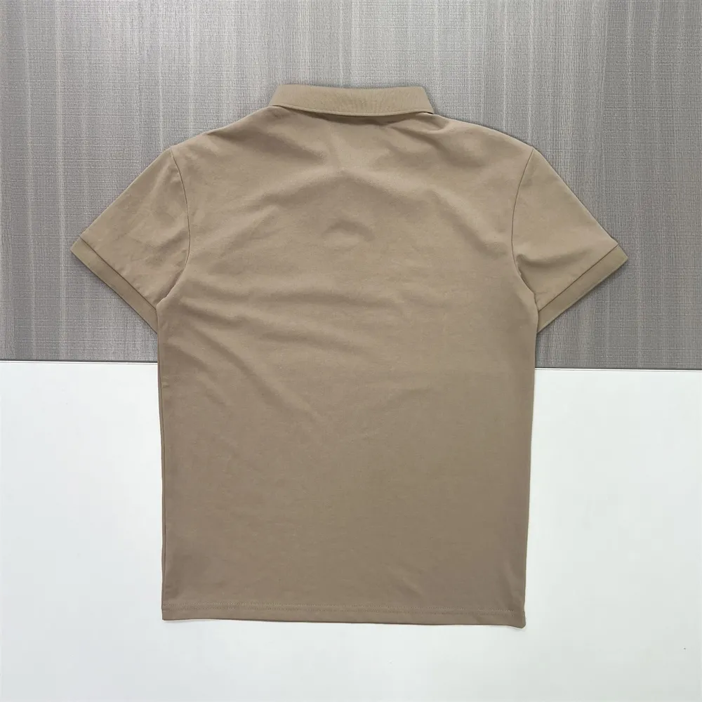 Men's Beige Polo Shirt: Classic Design, Soft Texture, Versatile Casual Apparel