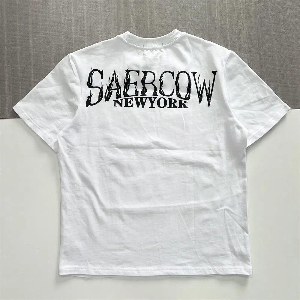 Men's White Graphic T-Shirt: Purple Print, Casual Apparel