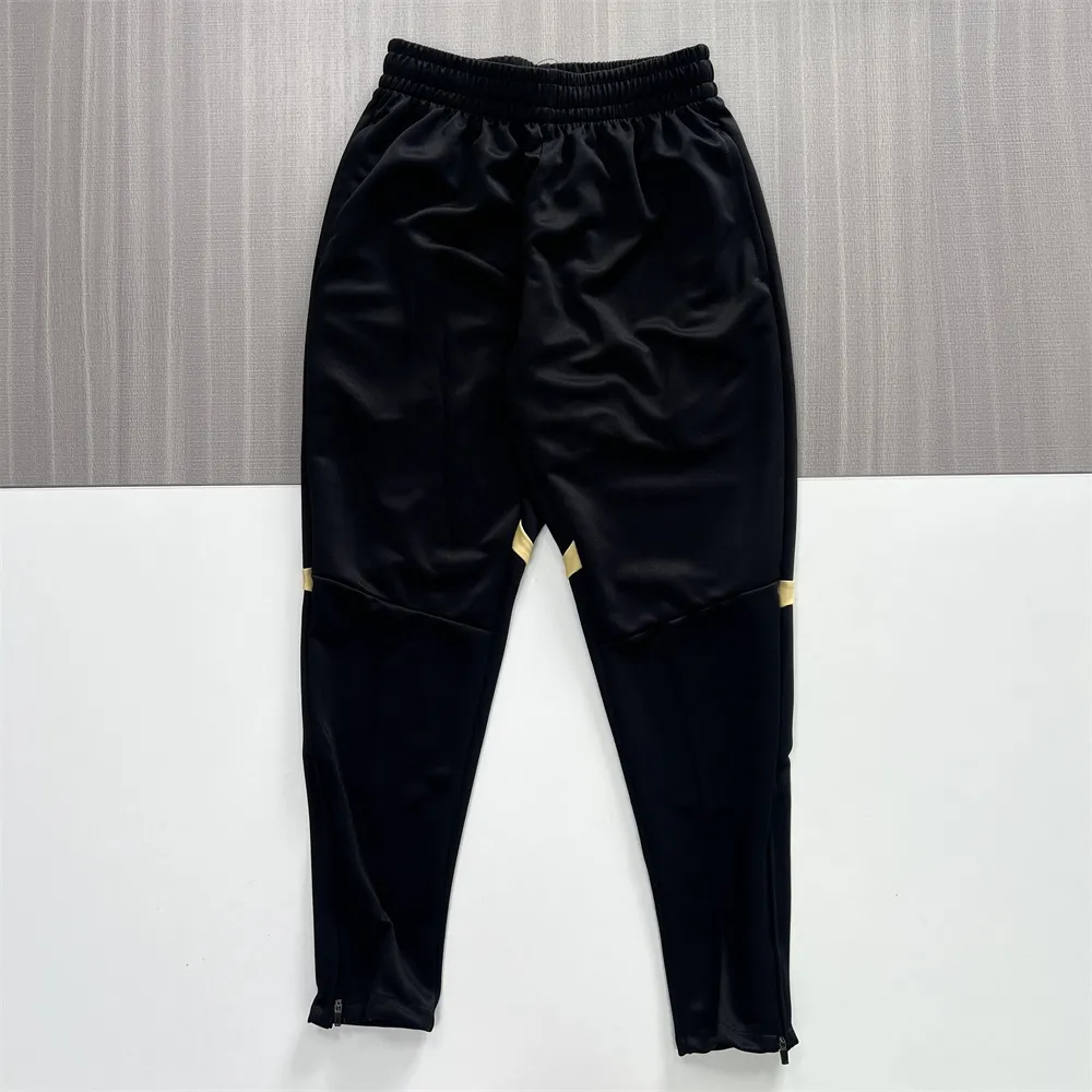 Men's Black & Gold Track Suit Jacket  Pants Color-Block Design Casual Apparel