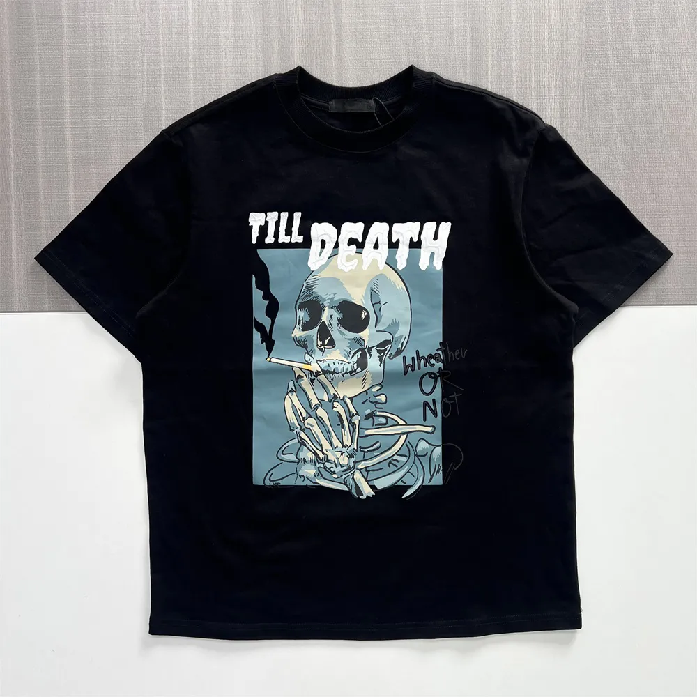Men's Black Graphic T-Shirt: Skeleton Print, Casual Apparel