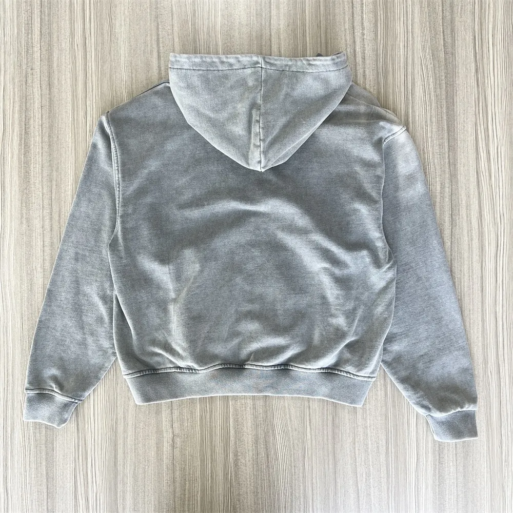 Women's Gray Full-Zip Hoodie: Snowflake Embellishment, Casual Apparel