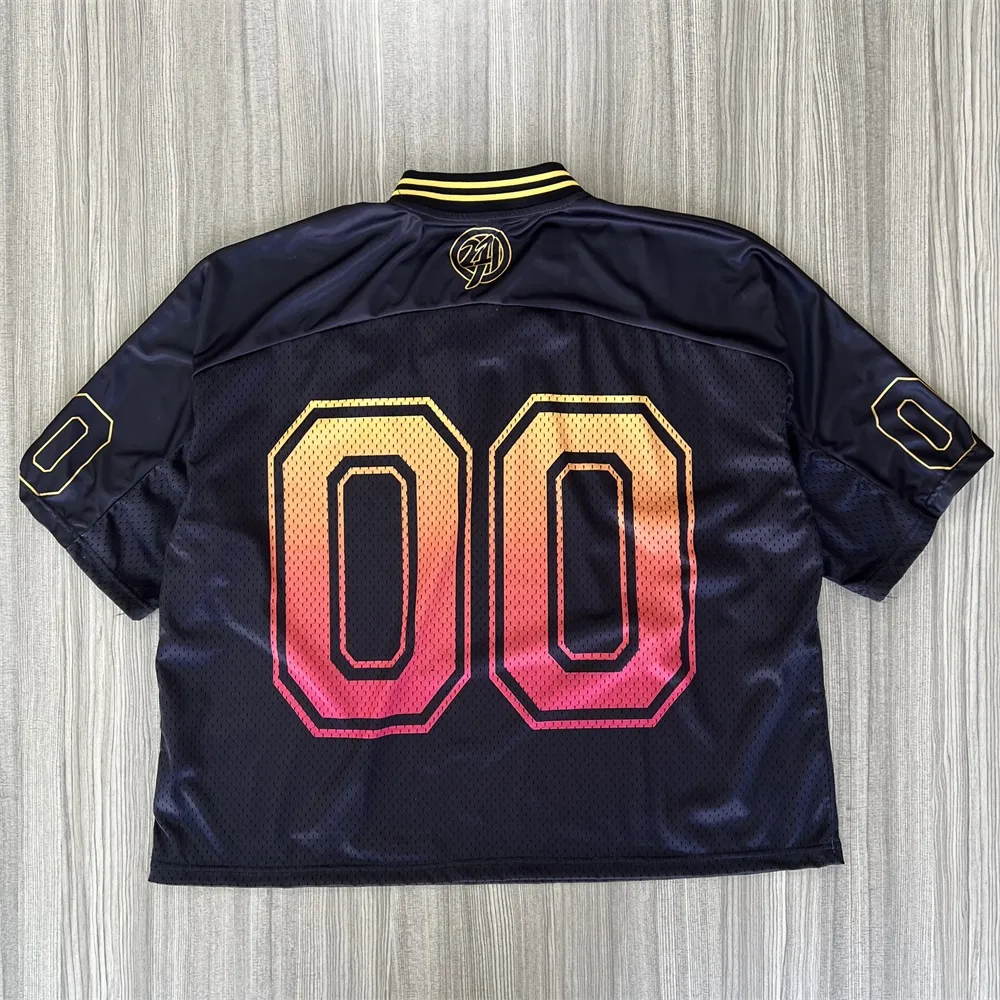 Unisex Black Daffy Duck Sports Jersey: Number 00 Gradient Print, Oversized