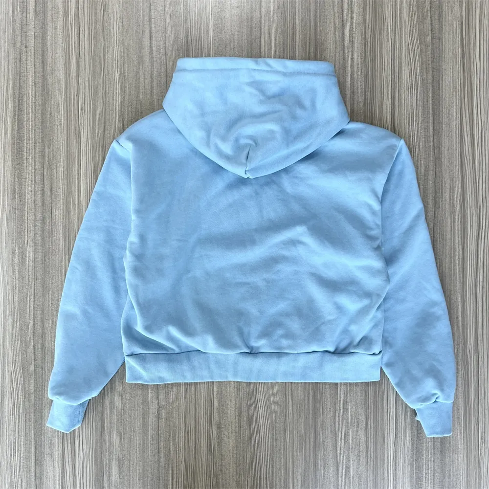 Unisex Light Blue "FNJIA" Hoodie: Star-Accent Graphic, Oversized