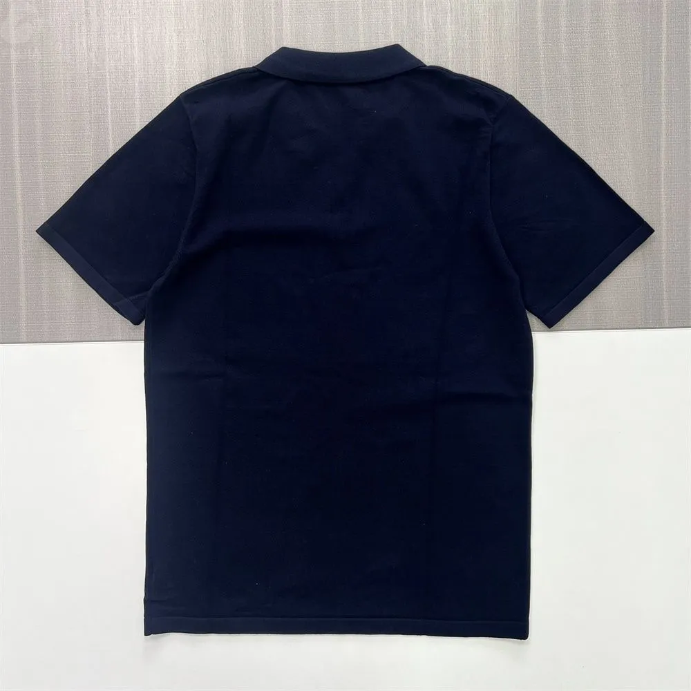 Unisex Navy Solid Short-Sleeve Polo Shirt: Minimalist Design